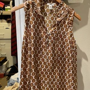 JCrew Paisley sleeveless blouse